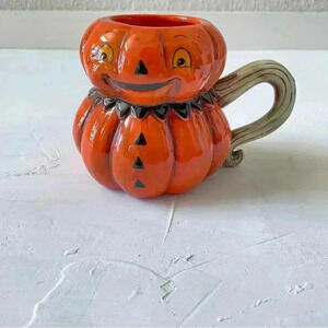 Johanna Parker Transpac Smiling Halloween Pumpkin Mug Halloween Decorations